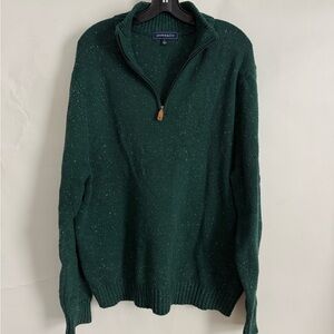 Crown & Ivy Forest Green Half Zip-Up Sweater